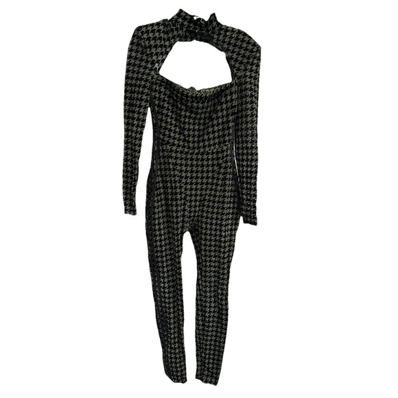 Ivy Park x Adidas Beyonce catsuit knit jumpsuit size Medium Houndstooth Sheer